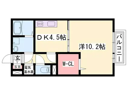 レイツコート柴田(1DK/1階)の間取り写真