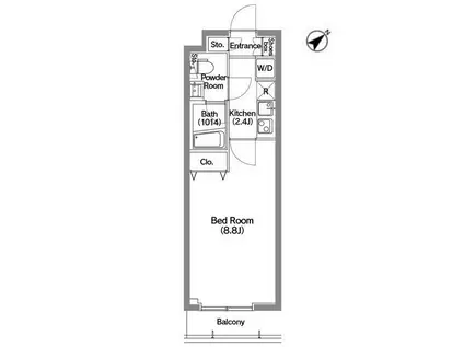 メディオ月島(1K/4階)の間取り写真