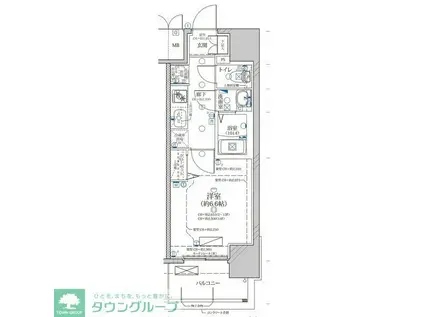 ディアレイシャス浅間町III(1K/13階)の間取り写真