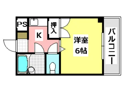 フェニックス水尾(1K/1階)の間取り写真