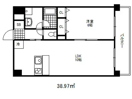 シティスパイア新神戸(1LDK/9階)の間取り写真