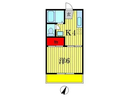 クラタコーポ(1K/2階)の間取り写真