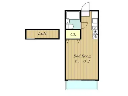 サンベルク伊勢原(ワンルーム/2階)の間取り写真