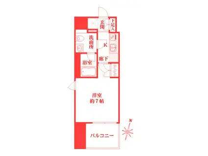 ベルフェリーク横濱山下町(1K/9階)の間取り写真