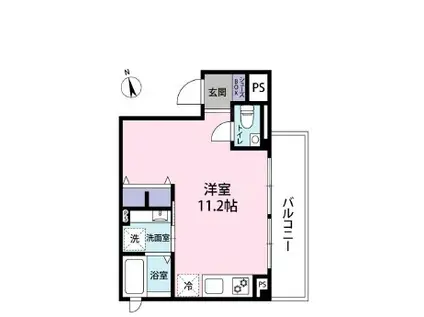 六本木7丁目マンション(ワンルーム/2階)の間取り写真