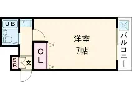 CITY PALACE21 生駒東新町(1K/1階)の間取り写真