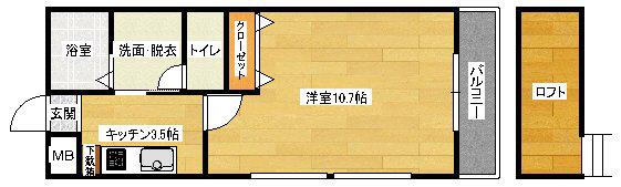 第13平勝ビル(1K/5階)の間取り写真