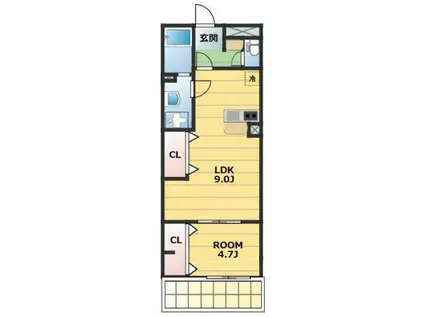 シェ・ルポン(1LDK/1階)の間取り写真
