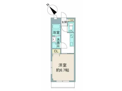 ラ・フルール(1K/4階)の間取り写真