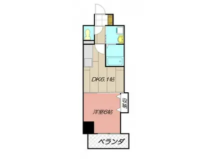 THE SQUARE・SUITE RESIDENCE(1DK/5階)の間取り写真