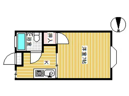 サンパティーク(1K/2階)の間取り写真