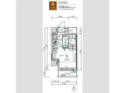 マキシヴ八王子(ワンルーム/9階)の間取り写真