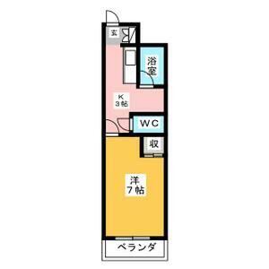 リアライズ西山台(1K/3階)の間取り写真