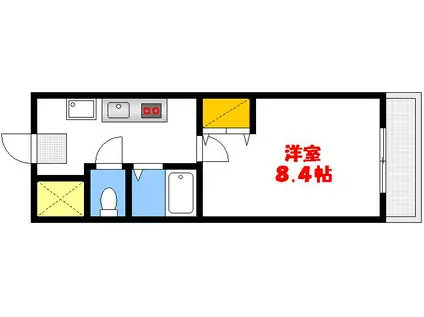 サンシャレオ城北(1K/12階)の間取り写真