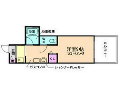 山仁サツキハイツII(ワンルーム/3階)の間取り写真