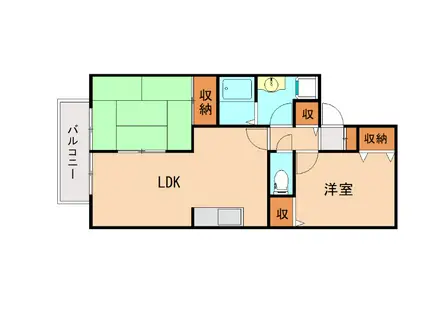 ソレイユII A(2LDK/1階)の間取り写真