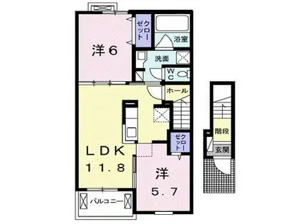 アクティフ浦上(2LDK/2階)の間取り写真