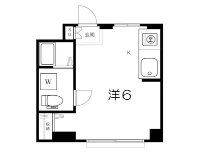 メグロハイム(ワンルーム/2階)の間取り写真