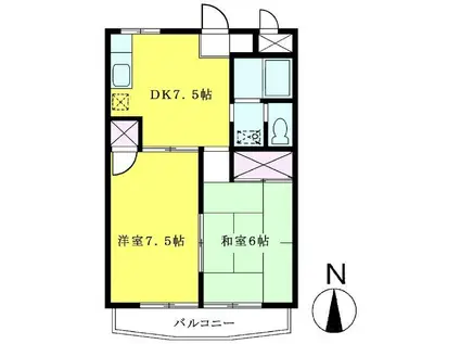 リードヒル・K(2DK/3階)の間取り写真