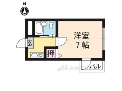 グランド桂(1K/1階)の間取り写真