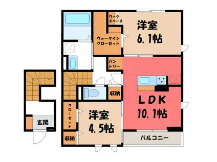 LAPIS(2LDK/2階)の間取り写真