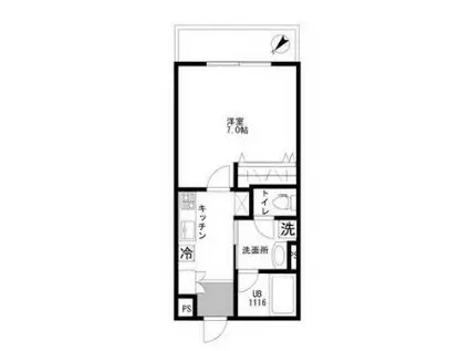 ブルーム(1K/2階)の間取り写真