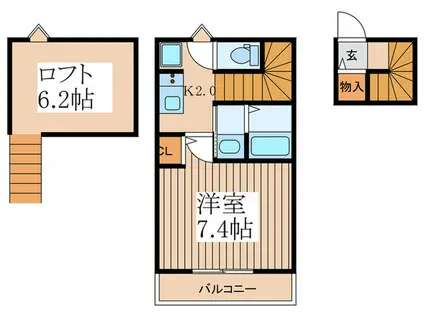 BESTSTAGE北区盆栽町I(1K/2階)の間取り写真