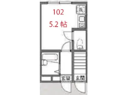 バーミープレイス桜上水III(ワンルーム/1階)の間取り写真