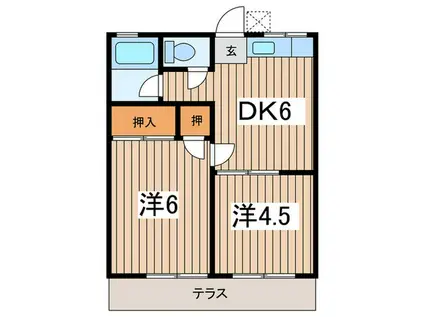 コーポ瀬沼(2DK/1階)の間取り写真