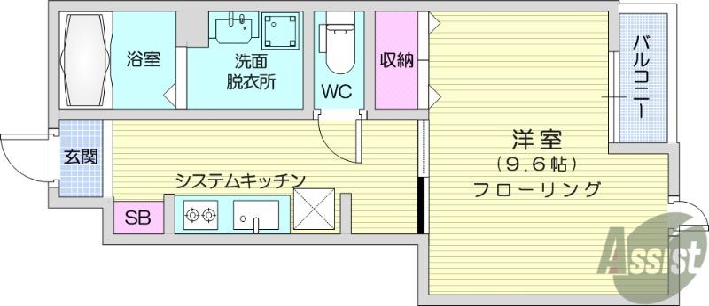 リラハイツ宮町(1K/1階)の間取り写真