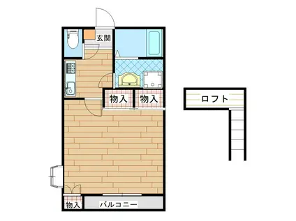ブリランテ金丸小路(1K/1階)の間取り写真