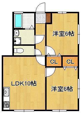 テルピンハウス(2LDK/2階)の間取り写真