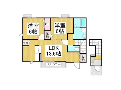 K・ビレッジIV(2LDK/2階)の間取り写真