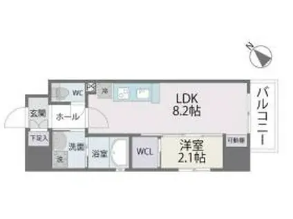 山王公園(1LDK/4階)の間取り写真