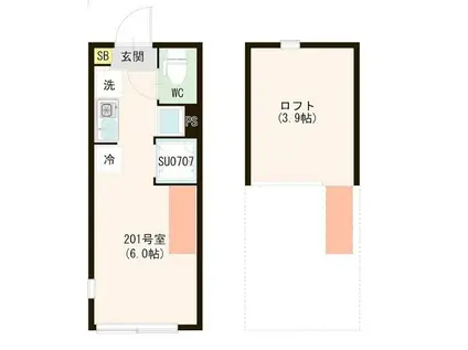 STELLA(ワンルーム/2階)の間取り写真