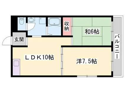 サニーハイム山氏浦(2LDK/3階)の間取り写真