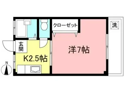 高橋マンション(1K/2階)の間取り写真