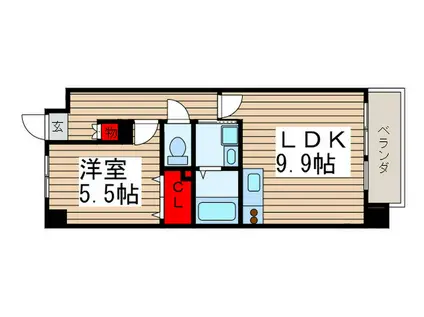 エルレガーデン柏の葉(1LDK/1階)の間取り写真