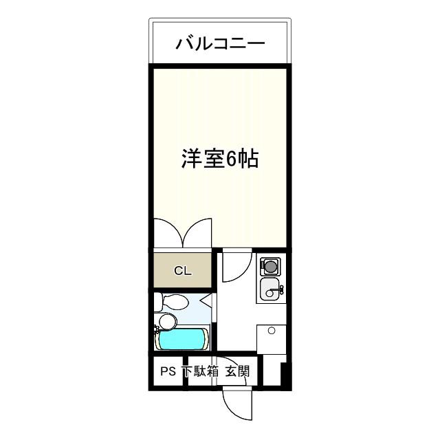 ウエストハイライズ(1K/5階)の間取り写真