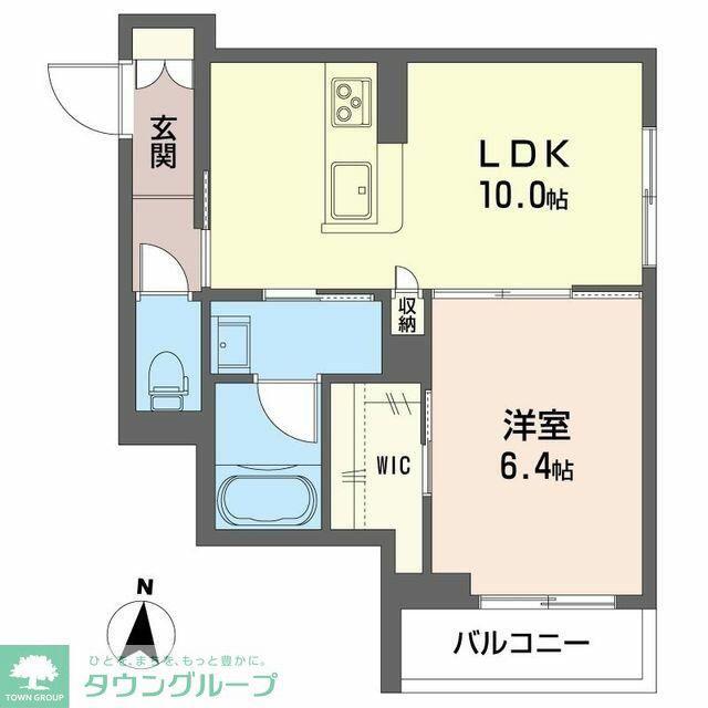 シャーメゾン大和東レジデンス(1LDK/2階)の間取り写真