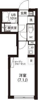 レピュア南大井レジデンス(ワンルーム/2階)の間取り写真