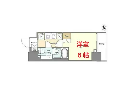 ベラスウィータ戸越(1K/12階)の間取り写真