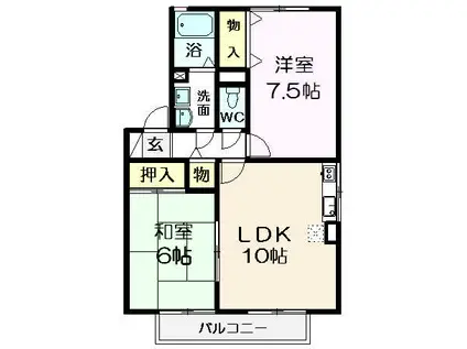 コートハウスK.T.T(2LDK/2階)の間取り写真