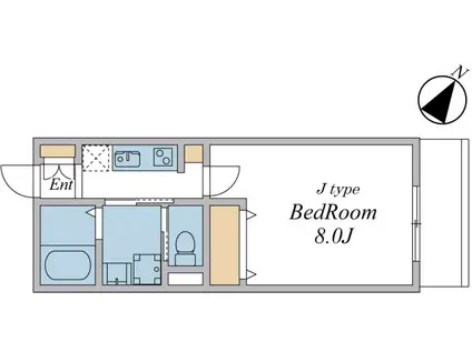 ウィンドテラス新鎌ヶ谷(1K/2階)の間取り写真