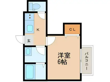 AZUL保春院(1K/1階)の間取り写真