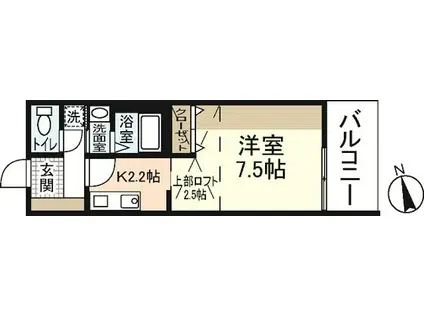 グラビスコート紙屋町(1K/6階)の間取り写真