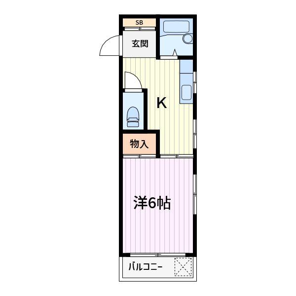 戸田城北マンション(1K/4階)の間取り写真