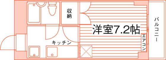 オギノ25ビル(1K/3階)の間取り写真