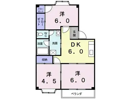 プラドール横川(3DK/1階)の間取り写真