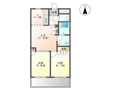 サンヒルズ(2LDK/1階)の間取り写真